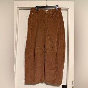 We The Free Good Luck Mid Rise Barrel Corduroy Pants